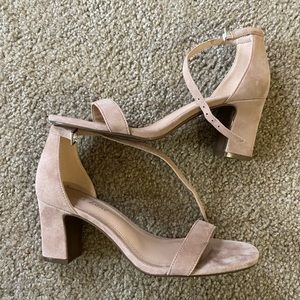 Suede Taupe/Beige Heels 6.5